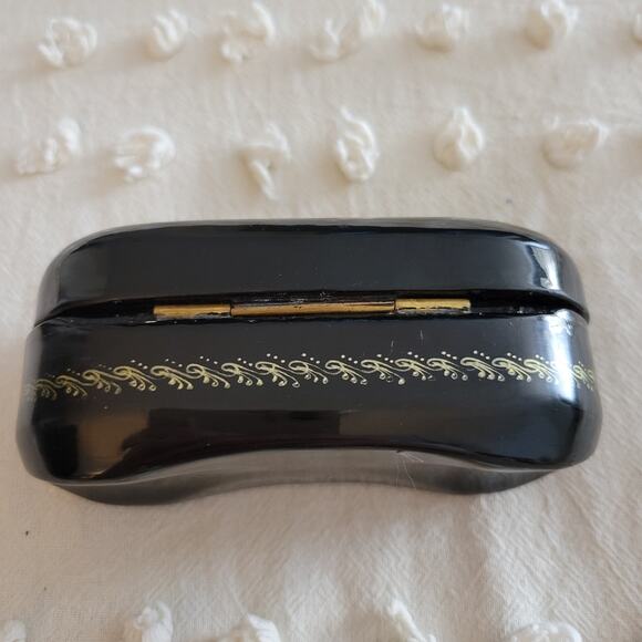 VTG Russian Fedoskino Hand Painted Frog Prince Ivan Signed Lacquer Hinged Box - Picture 14 of 16